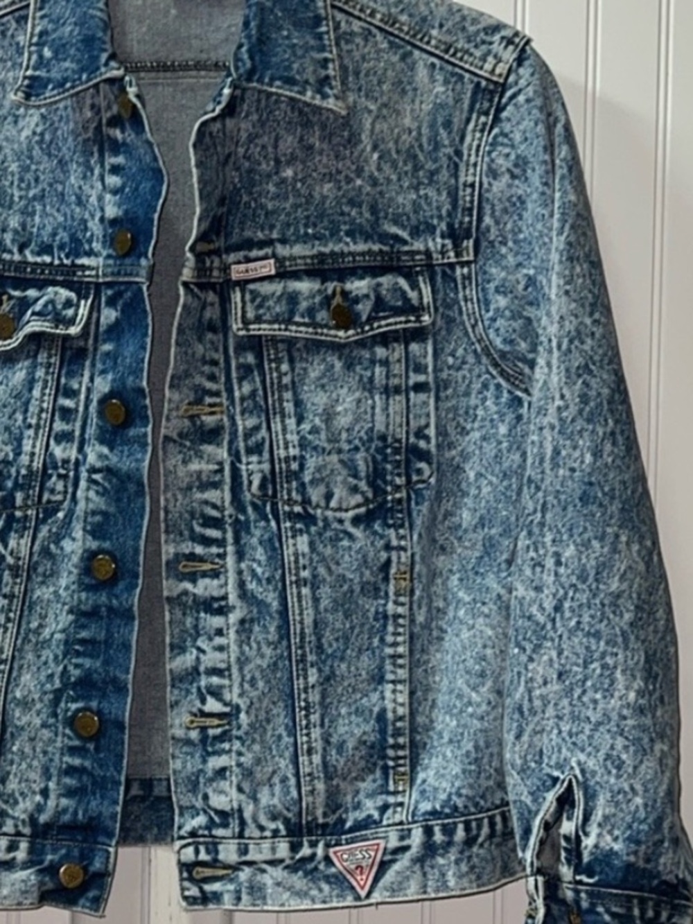 80s Guess Denim Trucker Jean Jacket M Vintage Stonewashed